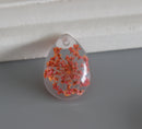 2pcs Teardrop Handmade resin flower Pendant Charm, flower pendant pendant necklace