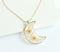 1pcs Crescent moon Pressed Flower Pendant necklace Earrings