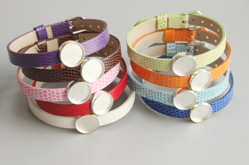 10pcs bracelet Base Settings, Bezel bracelet blanks Cabochon trays