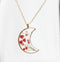 1pcs Crescent moon Pressed Flower Pendant necklace Earrings