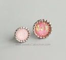 100pcs Stainless Steel crimping Bezel Earrings Studs Settings, Earrings Blanks,Earrings Base