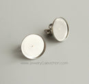 100pcs Surgical Stainless Steel Bezel Earring Studs Settings, Earrings Blanks,Bezel earrings Base with backs,No allergic Earring Posts