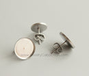 100pcs Surgical Stainless Steel Bezel Earring Studs Settings, Earrings Blanks,Bezel earrings Base with backs,No allergic Earring Posts