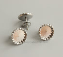 100pcs Stainless Steel crimping Bezel Earrings Studs Settings, Earrings Blanks,Earrings Base