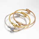 Three-color stainless steel wire braided bracelet, heart-shaped bracelet, stainless steel vacuum electroplating chain all-match non-fading