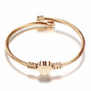 Three-color stainless steel wire braided bracelet, heart-shaped bracelet, stainless steel vacuum electroplating chain all-match non-fading