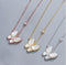 Butterfly pendant necklace  stainless steel vacuum electroplating chain all-match non-fading