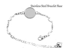 10pcs 8-25mm stainless steel Heart bracelet Base Settings, Bezel bracelet blanks Cabochon trays