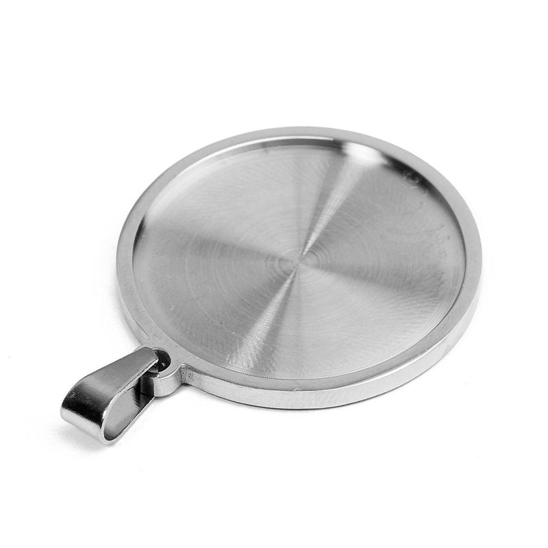 5pcs 20/25/30mm Stainless Steel Necklace pendant Bezel Blanks, Bezel Tray Settings