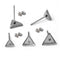 50pcs 4-7mm Surgical Stainless Steel Triangle Earring Studs Base,Earring Blanks,Triangle Bezel