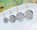 20pcs Round French Earrings Bezel, Blank Round Earwires Findings, Earring Finding Base Settings trays