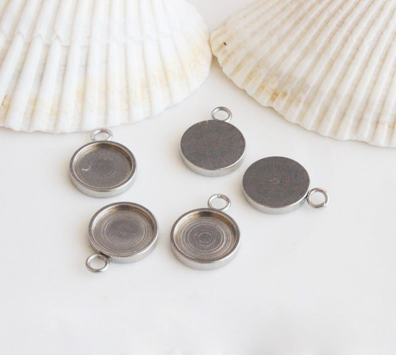 20pcs New thickening Stainless Steel Pendant Bezel Blanks