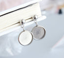 20pcs Surgical Stainless Steel Bezel Earring Studs Settings, Earrings Blanks,Earrings Base wholesale