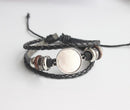 10pcs Handmade Adjustable leather bracelet Base Round Settings 20mm bracelet blank bracelet Setting bracelet base