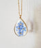 1pcs  Handmade Teardrop pressed flower pendant necklace jewelry