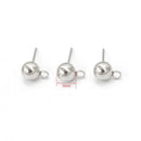 50pcs Ball Earring Studs,Earring Posts, Ear Nut Backs, 4mm/ 6mm Ball Ear Needles