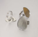 20pcs Stainless Steel teardrop Bezel 18x25mm Ring Blanks ring settings Base
