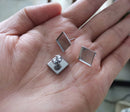 20-100pcs square STAINLESS Steel 10mm Earring Stud Bezel Settings,square Bezel earring Blanks with backs