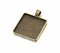 10 pcs square 30mm pendant settings, pendant necklace blank base trays