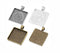 10 pcs square 30mm pendant settings, pendant necklace blank base trays