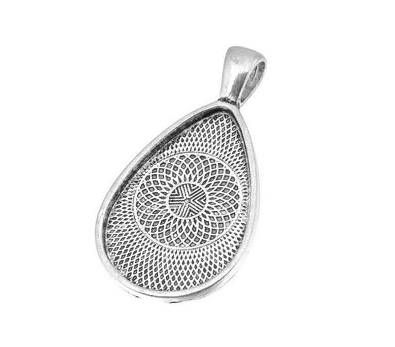 10pcs Teardrop 18x25mm  20x30mm pendant settings, pendant necklace blank base trays