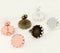50pcs 10mm / 12mm / 14mm / 16mm Brass Earring Posts With Round Lace Pad, Lace earrings