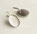 20pcs oval 13x18/ 18x25mm Stainless Steel Crown Earwires Hook With Oval Pad, Earrings Blanks,Earrings Settings Base,Earrings trays